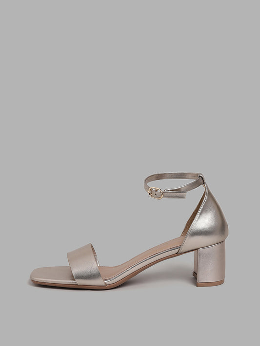 LUNA BLU Gold Sling back Heel Sandals
