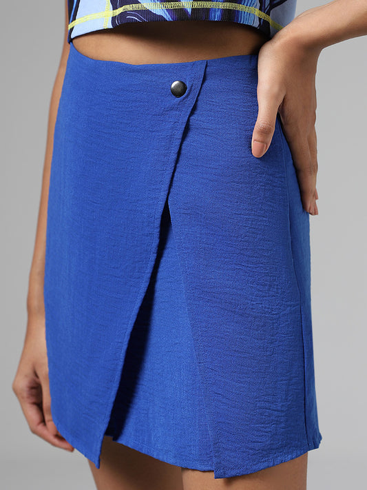 Nuon Solid Cobalt Blue Skirt