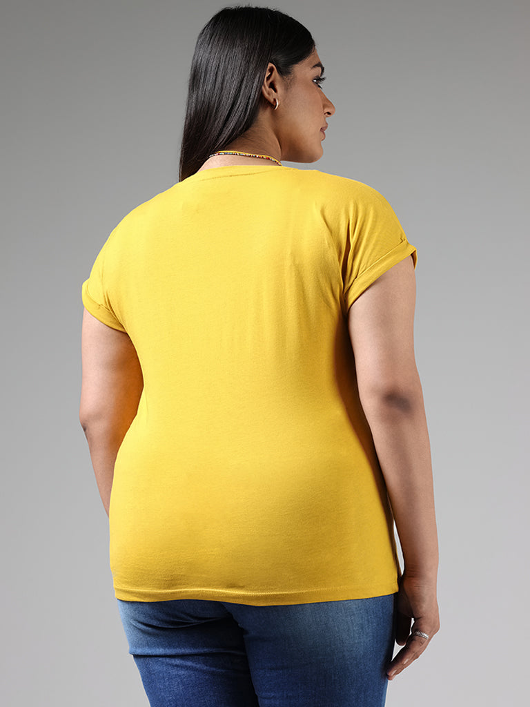 plus size yellow t shirt
