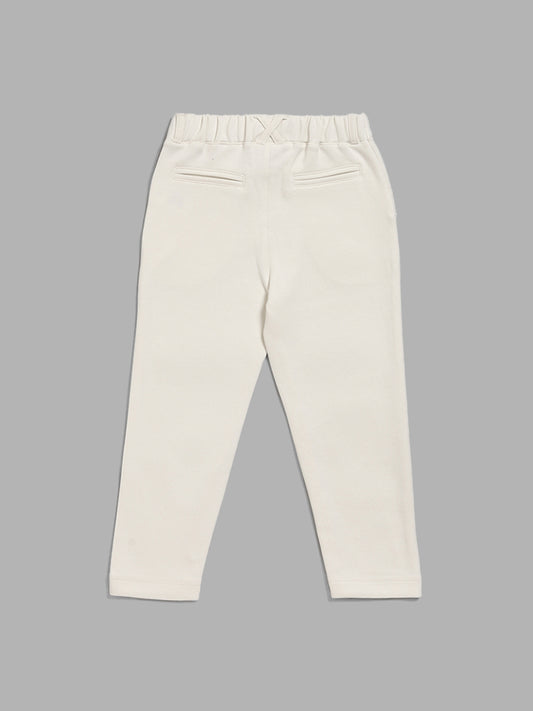HOP Kids Solid Off White Trousers