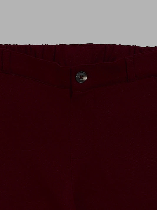 HOP Kids Solid Burgundy Trousers