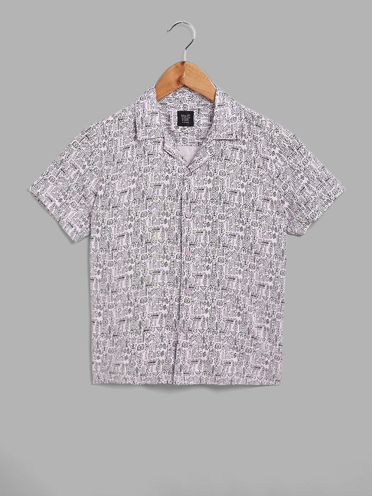 Y&F Kids Abstract Printed Lavender Shirt