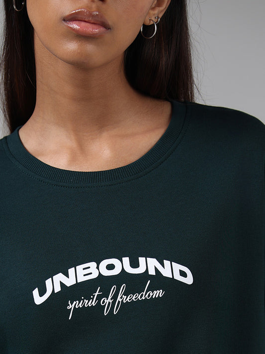Studiofit Green Typographic Sweatshirt