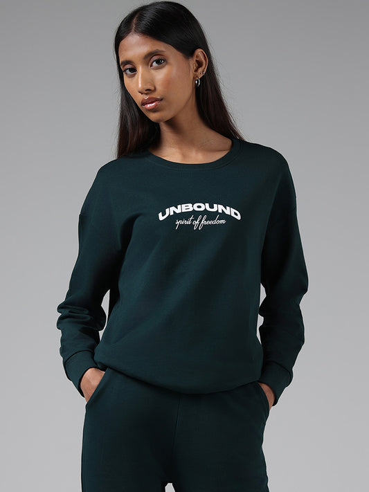 Studiofit Green Typographic Sweatshirt