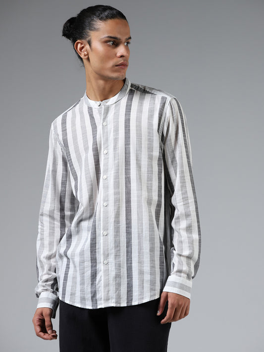 ETA Black & White Striped Resort Fit Shirt