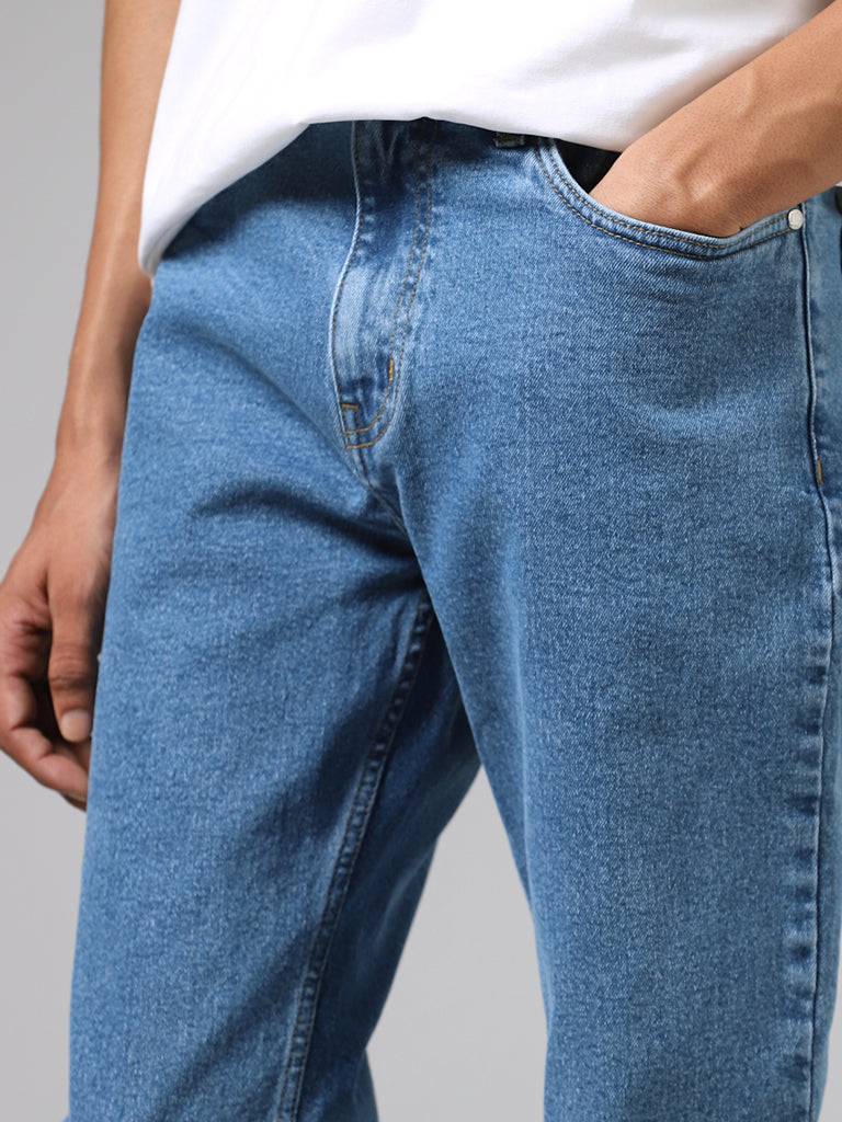 Nuon Ice Blue Straight - Fit Mid - Rise Jeans