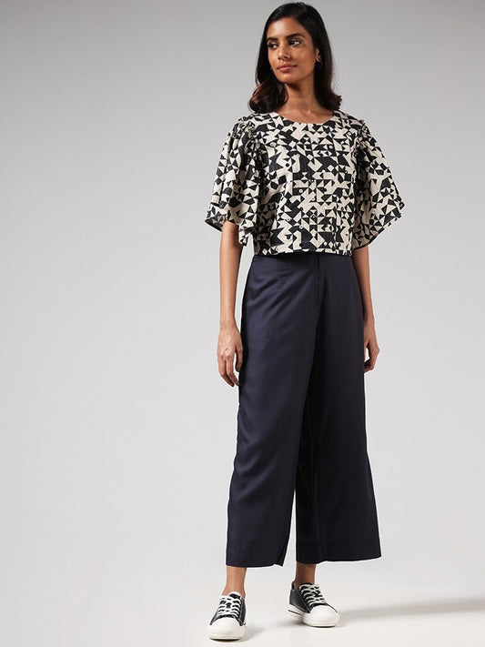 Bombay Paisley Black Mirror Embroidered Top