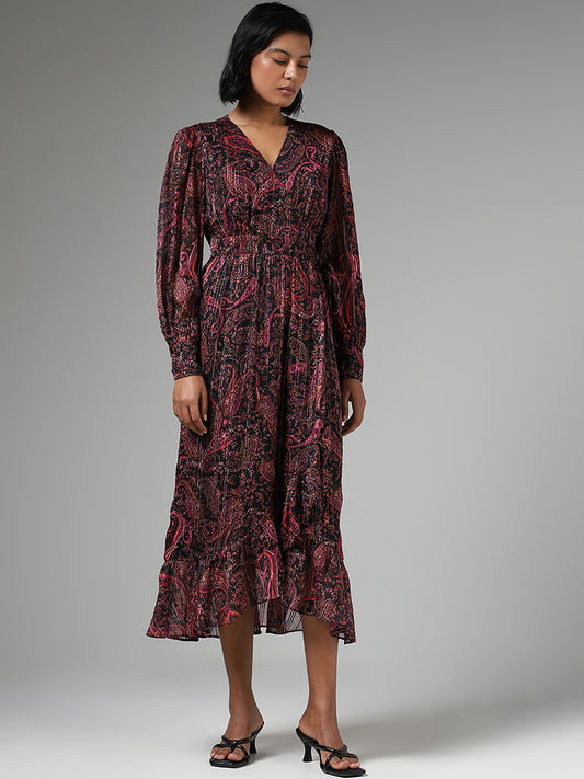 LOV Mango Paisley Printed Multicolor Dress