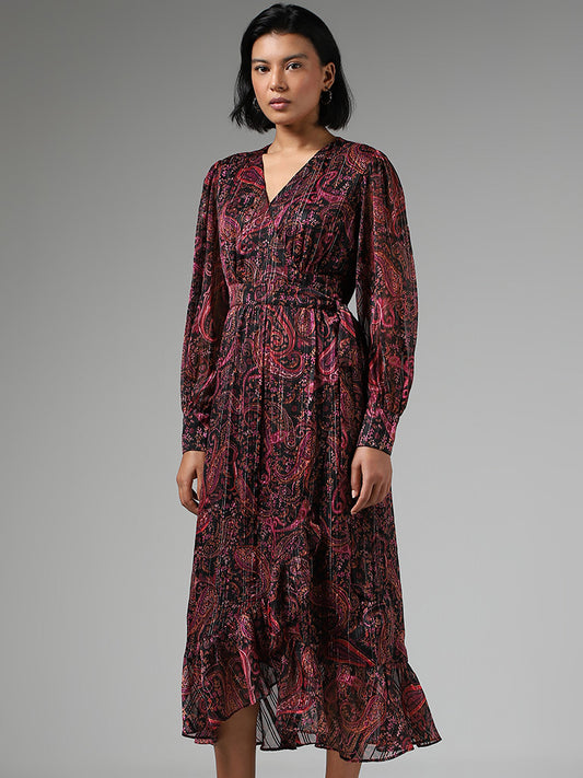 LOV Mango Paisley Printed Multicolor Dress