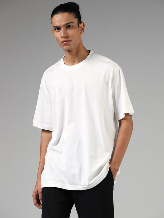 Studiofit White Cotton Relaxed Fit T-Shirt