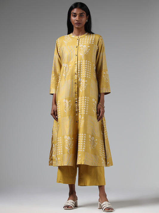 Zuba Solid Ochre Yellow Palazzos