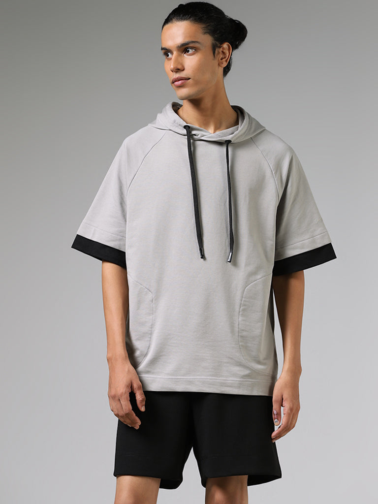 Studiofit Grey Relaxed Fit Hoodie Pullover