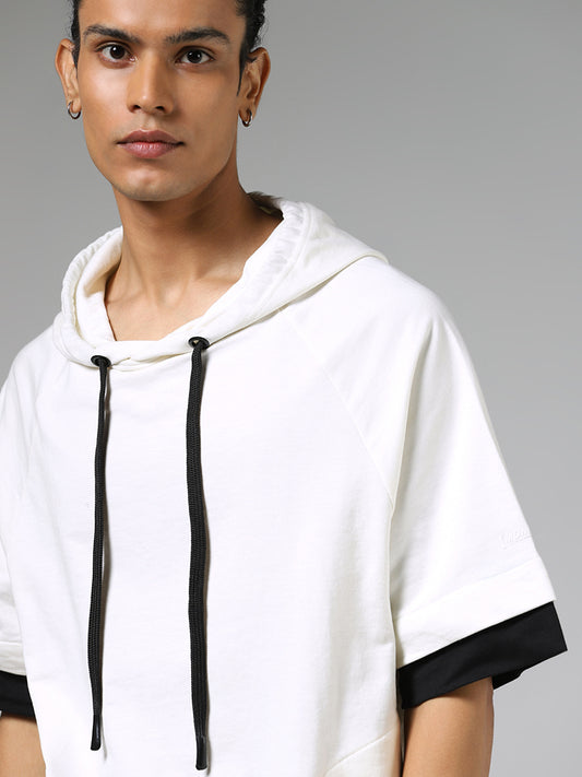 Studiofit Off White Relaxed Fit Hoodie Pullover
