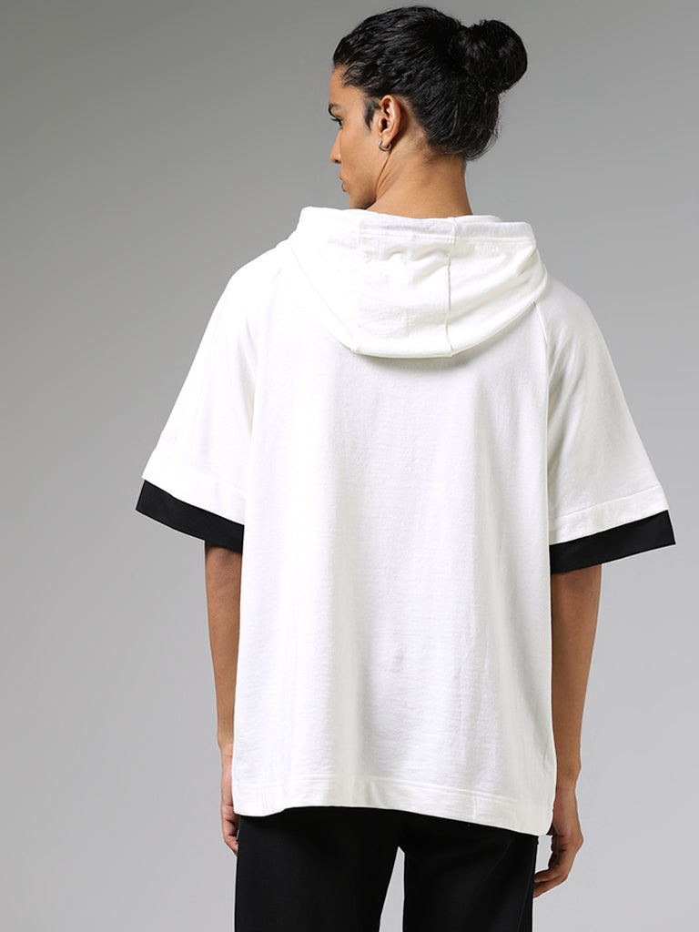 Studiofit Off White Relaxed Fit Hoodie Pullover