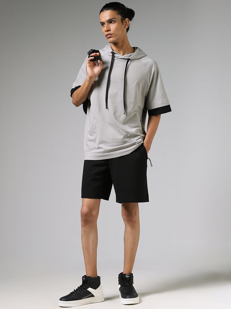 Studiofit Solid Black Relaxed Fit Shorts