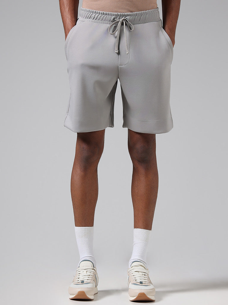 Studiofit Solid Grey Relaxed Fit Running Shorts