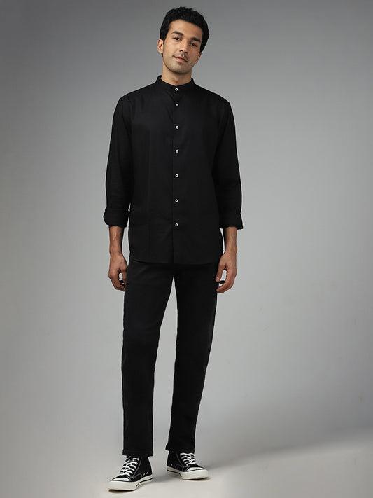Ascot Solid Black Relaxed Fit Shirt