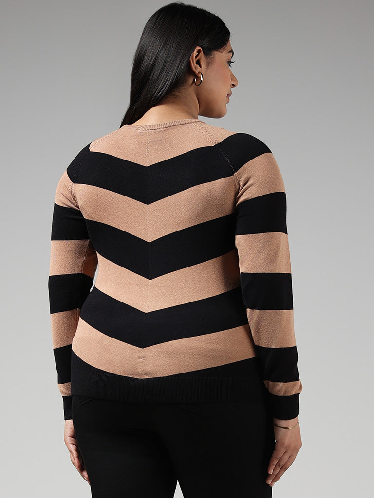 Gia Brown Striped Sweater