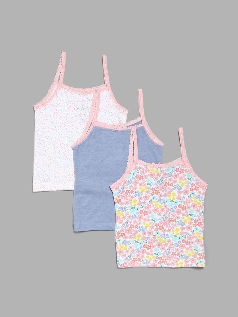 HOP Kids Printed Multicolor Camisoles - Pack of 3