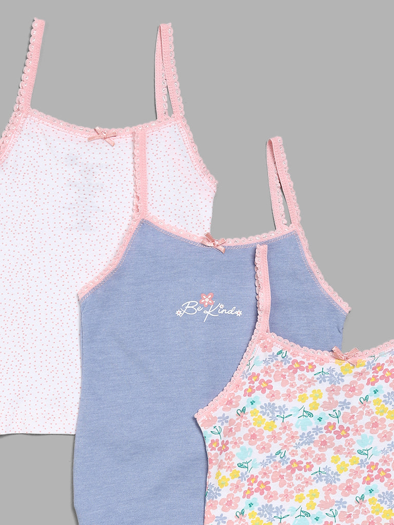 HOP Kids Printed Multicolor Camisoles - Pack of 3