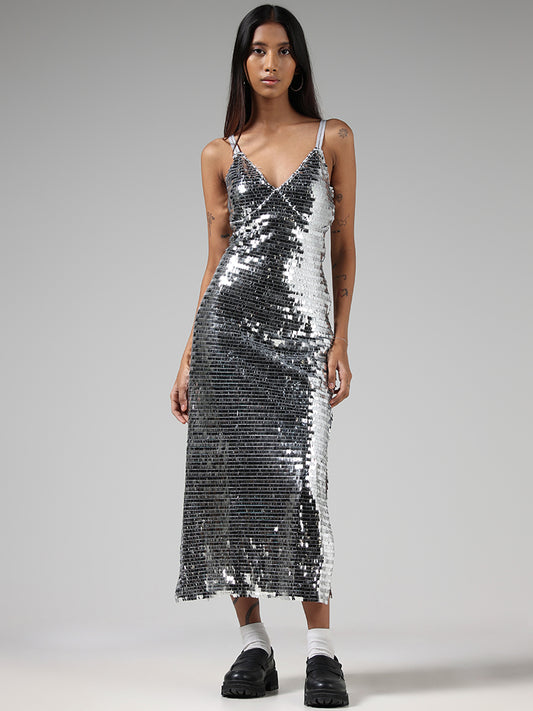 Nuon Silver Sequin Dress