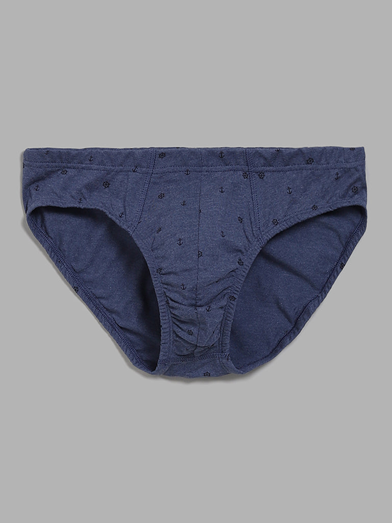 WES Lounge Blue Basic Brief - Pack of 3