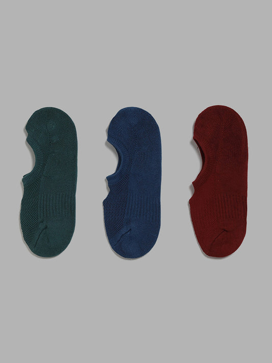 WES Lounge Teal No Show Socks - Pack of 3
