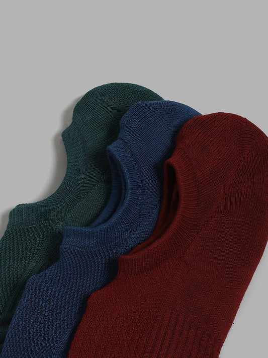 WES Lounge Teal No Show Socks - Pack of 3