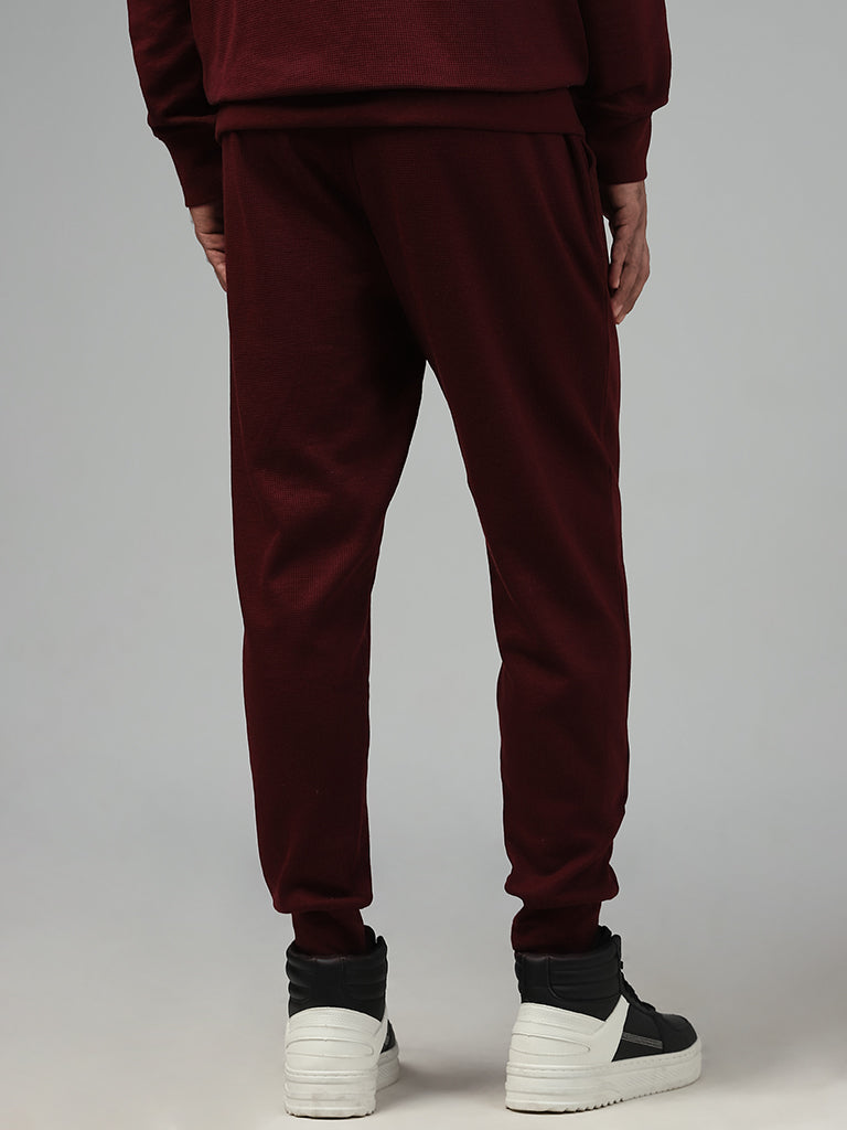 WES Lounge Solid Wine Relaxed Fit Joggers