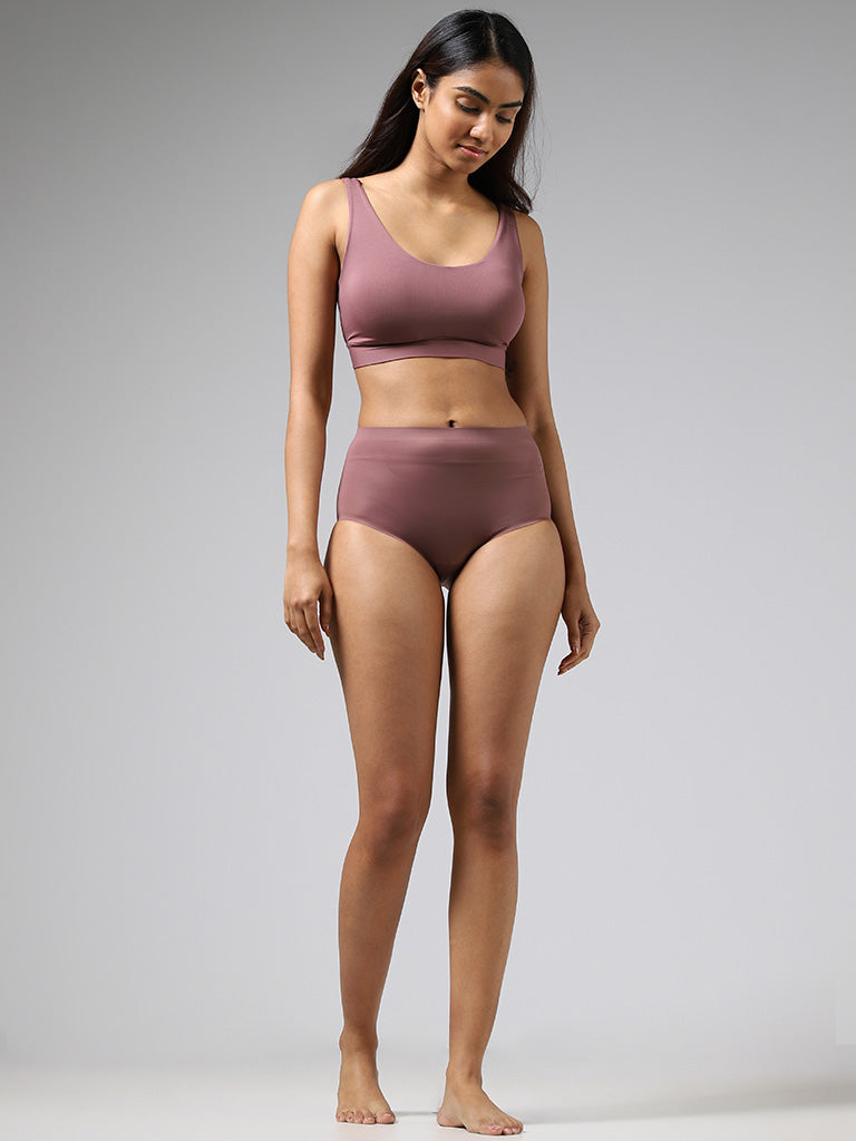 Wunderlove Solid Dusty Rose Invisible Full  Brief