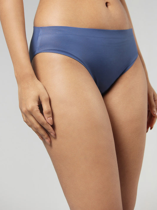 Wunderlove Solid Blue High Leg Invisible Brief