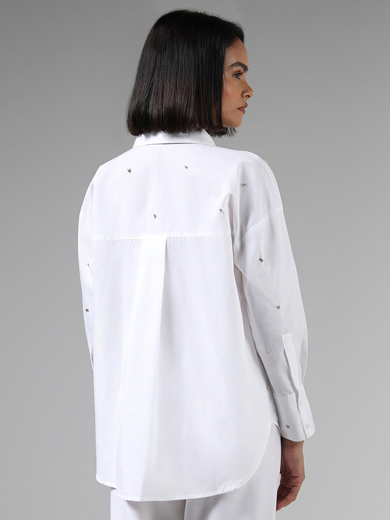 Wardrobe White Rhinestone Shirt