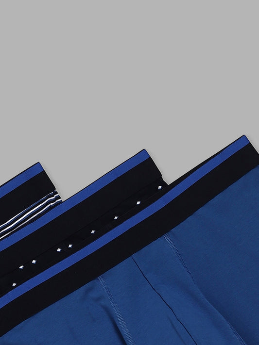 WES Lounge Assorted Blue Trunks - Pack of 3