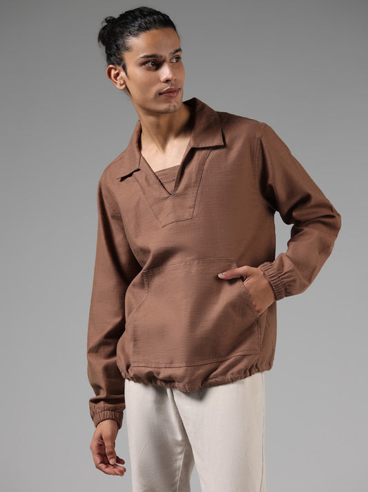 ETA Solid Brown Resort-Fit sweatshirt