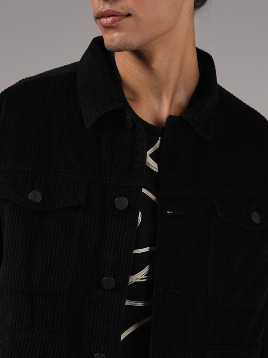 Nuon Black Corduroy Relaxed Fit Jacket