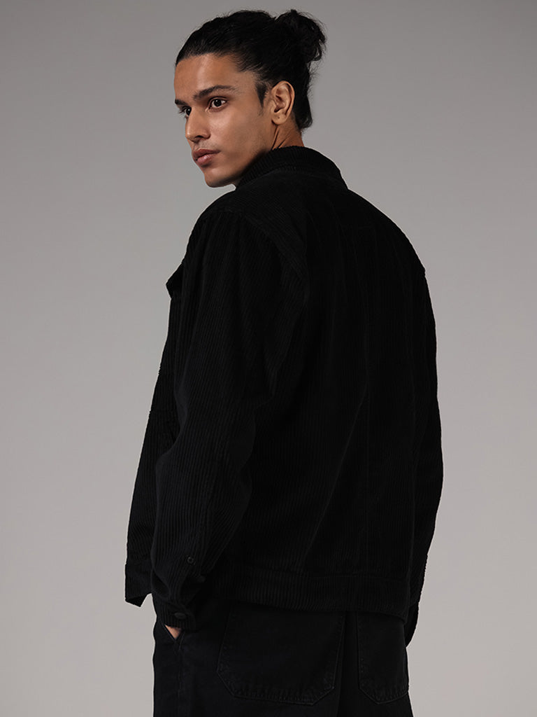 Nuon Black Corduroy Relaxed Fit Jacket