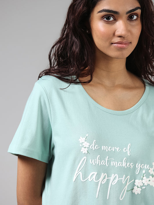 Wunderlove Sage Typographic T-Shirt
