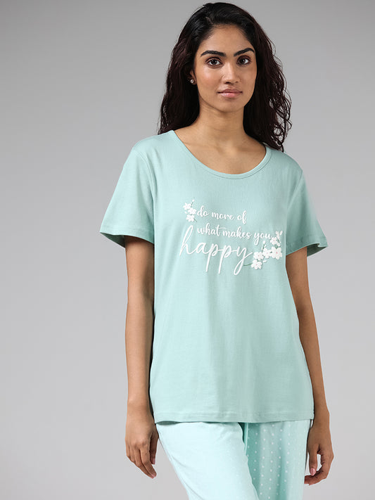 Wunderlove Sage Typographic T-Shirt