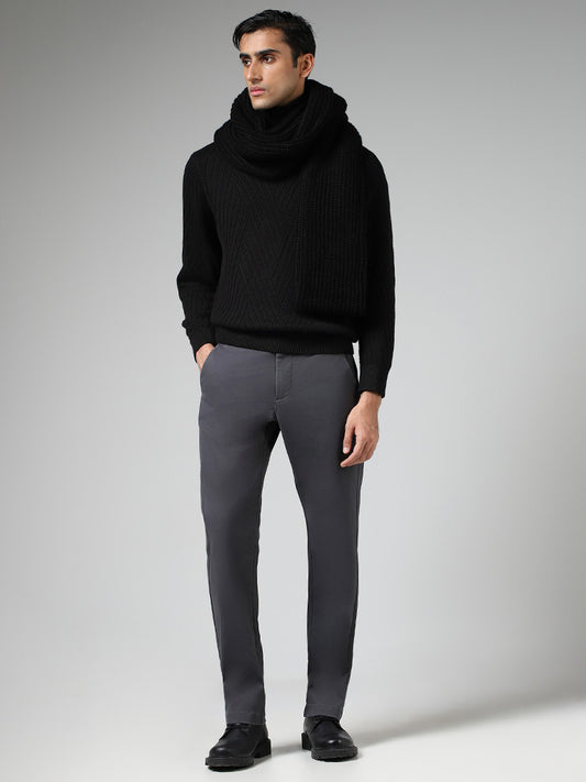 Ascot Solid Dark Grey Relaxed Fit Denim Jeans