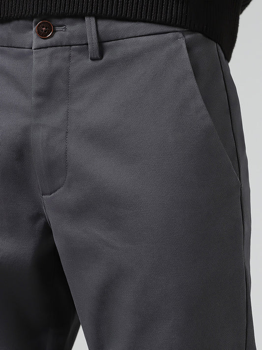 Ascot Solid Dark Grey Relaxed Fit Denim Jeans