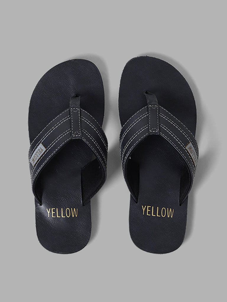 Yellow Navy Thong Sandals