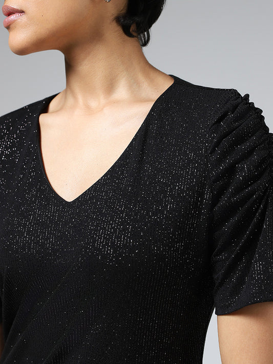 Wardrobe Black Shimmer Dress