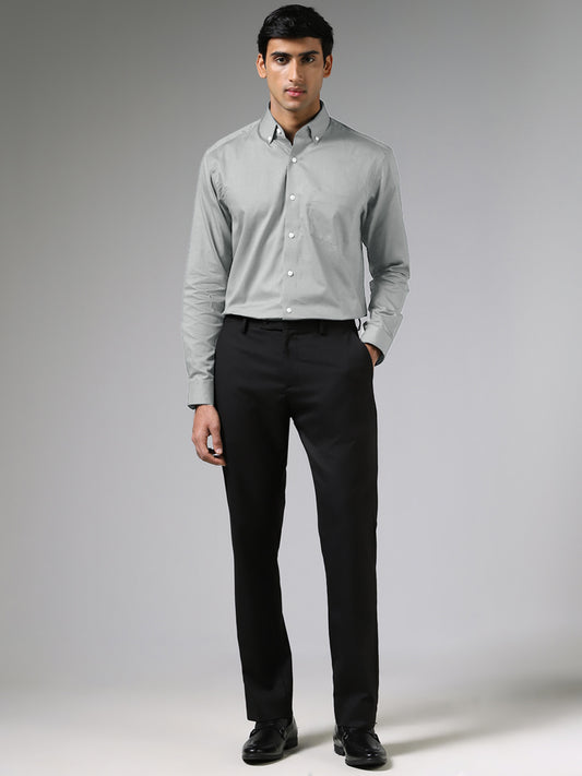 WES Formals Plain Refined Light Grey Shirt