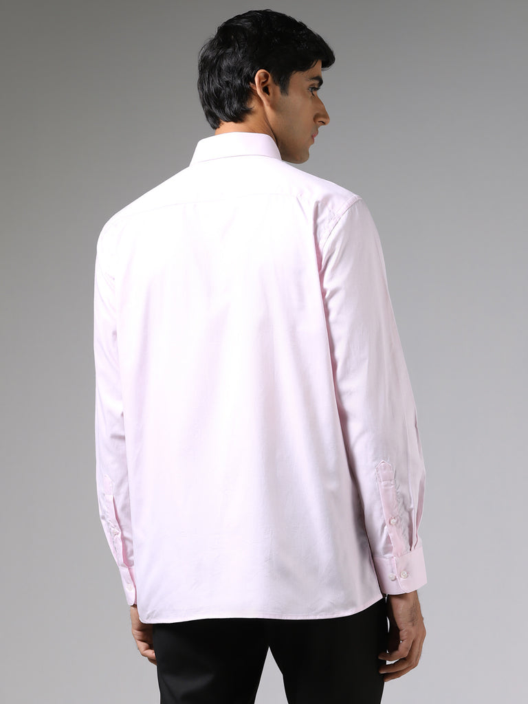 WES Formals Plain Sleek Light Pink Shirt