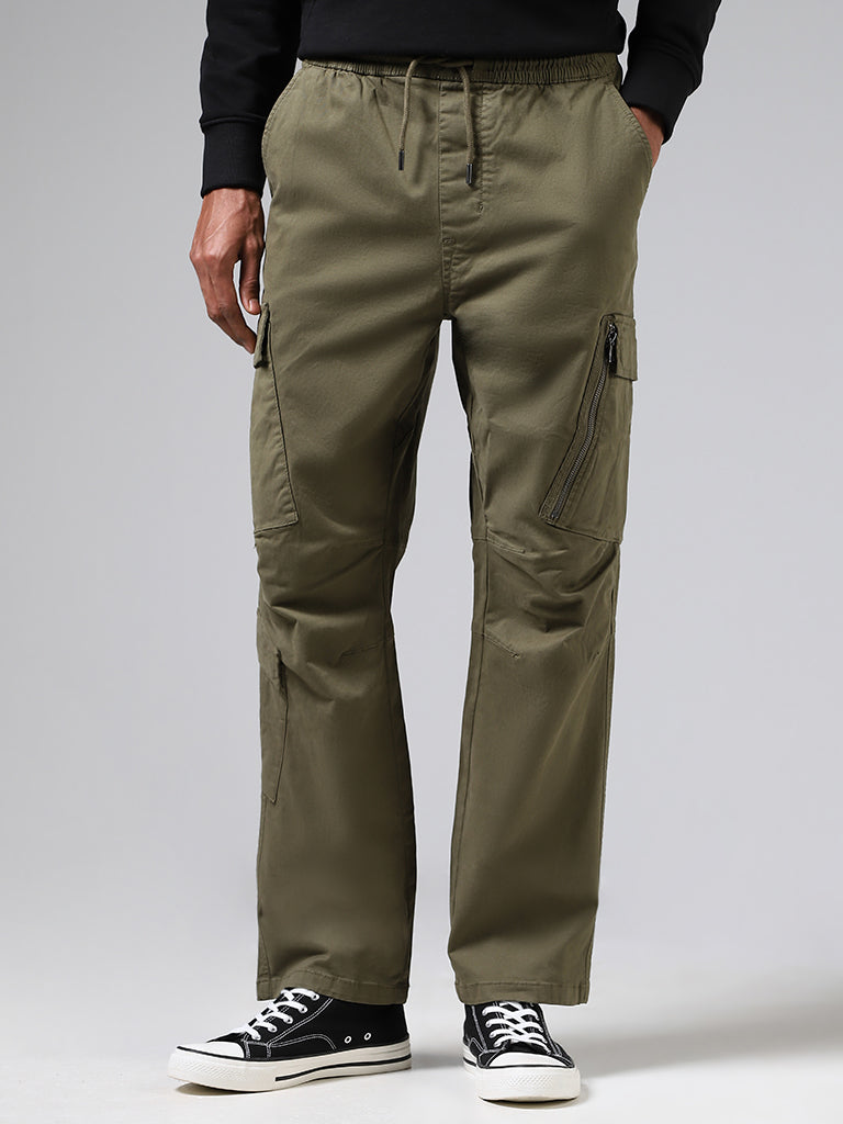 Relaxed Fit Cargo trousers | White | Jack & Jones®