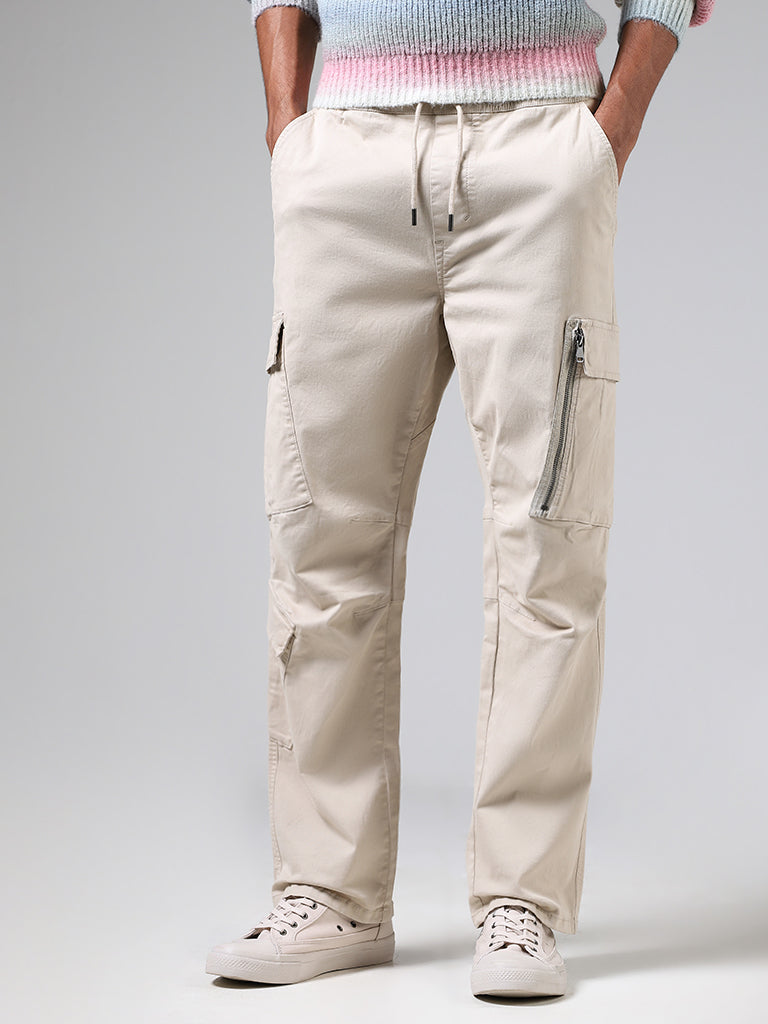 Loose Fit Cargo Pants - Khaki Solid with Pads – Beyond Riders