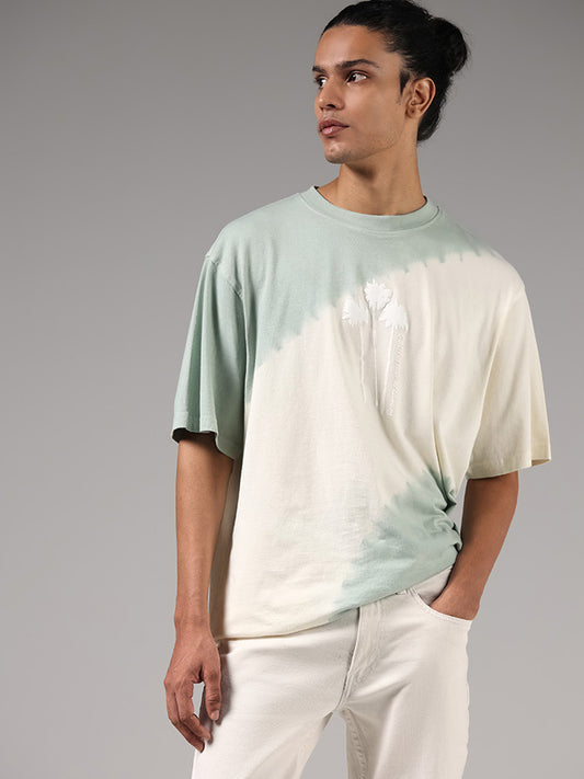 Nuon Off White Graphic Printed Cotton Relaxed Fit T-Shirt