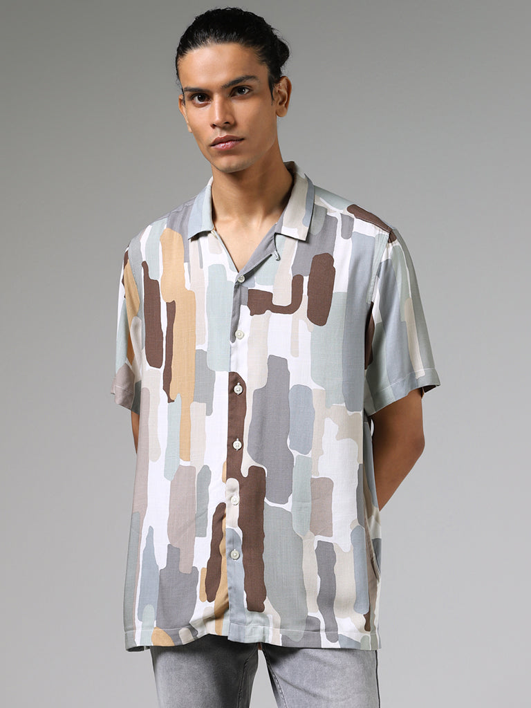 Nuon Multicolor Abstract Printed Relaxed-Fit Shirt