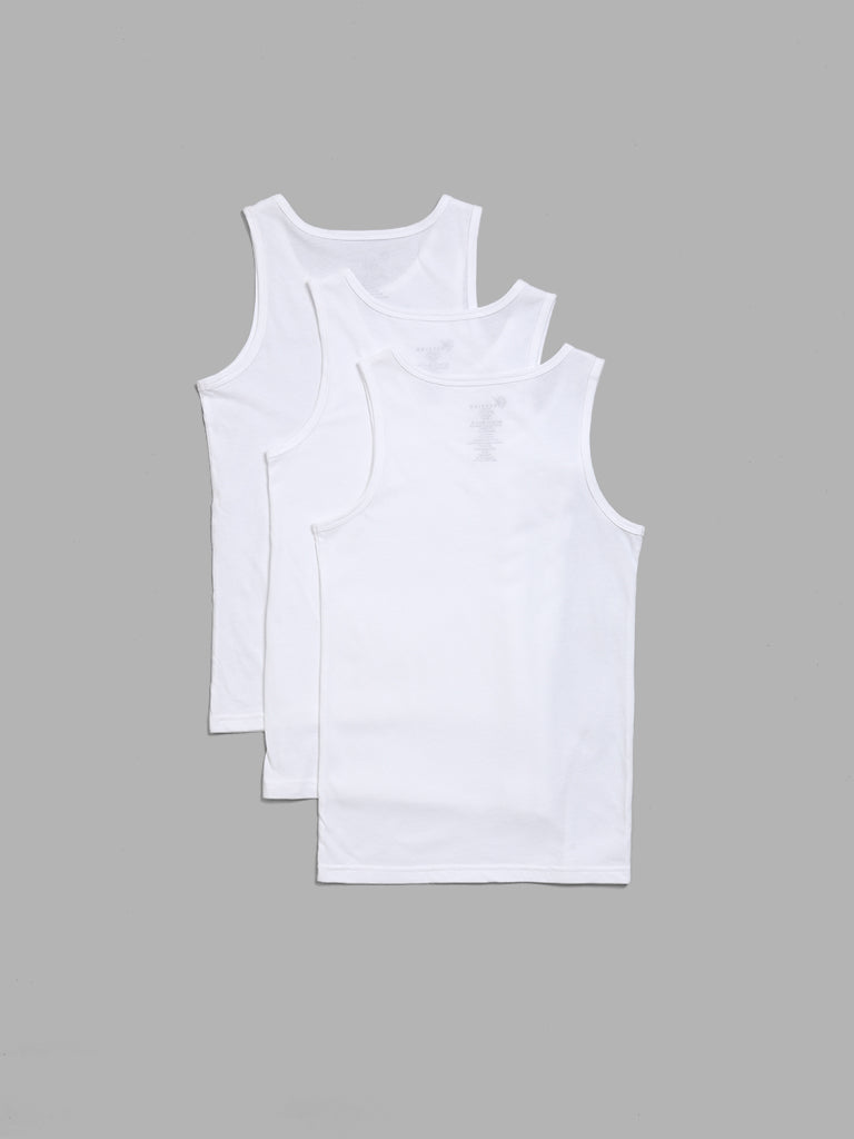 Y&F Kids Plain White Vests - Pack of 3