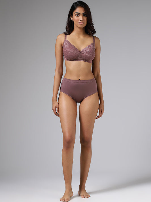 Wunderlove Solid Dusty Rose Seamless Full Brief